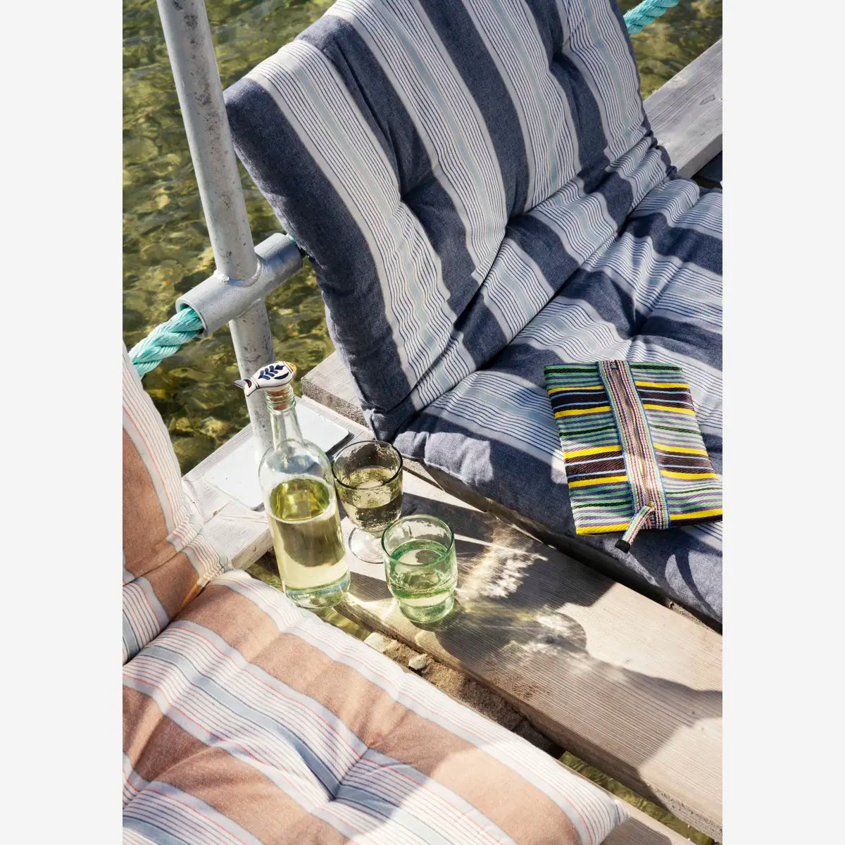 Cotton Mattress - Blue Stripe