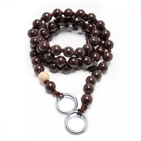 Wooden Phone Chain Beads / Large 120cm - Espresso