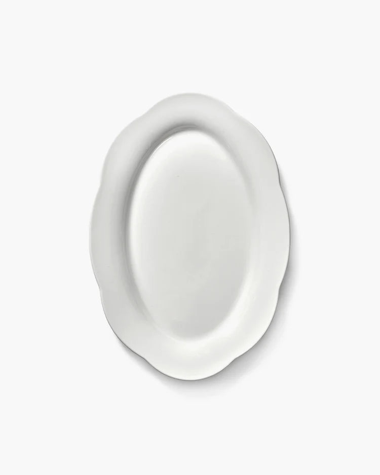 Oval Serving Plate - White