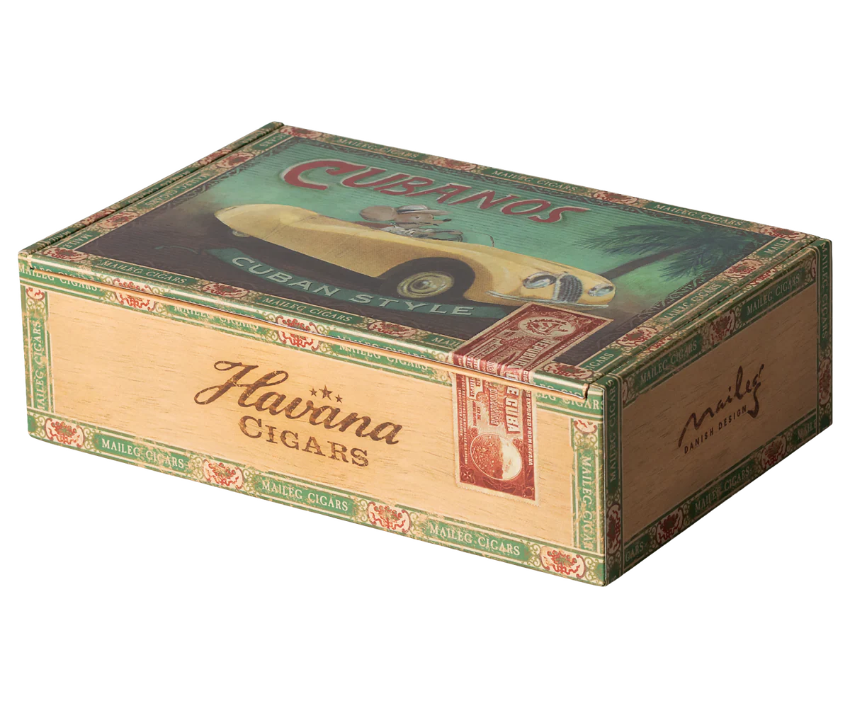 Grandma & Grandpa Mice in Cigar Box