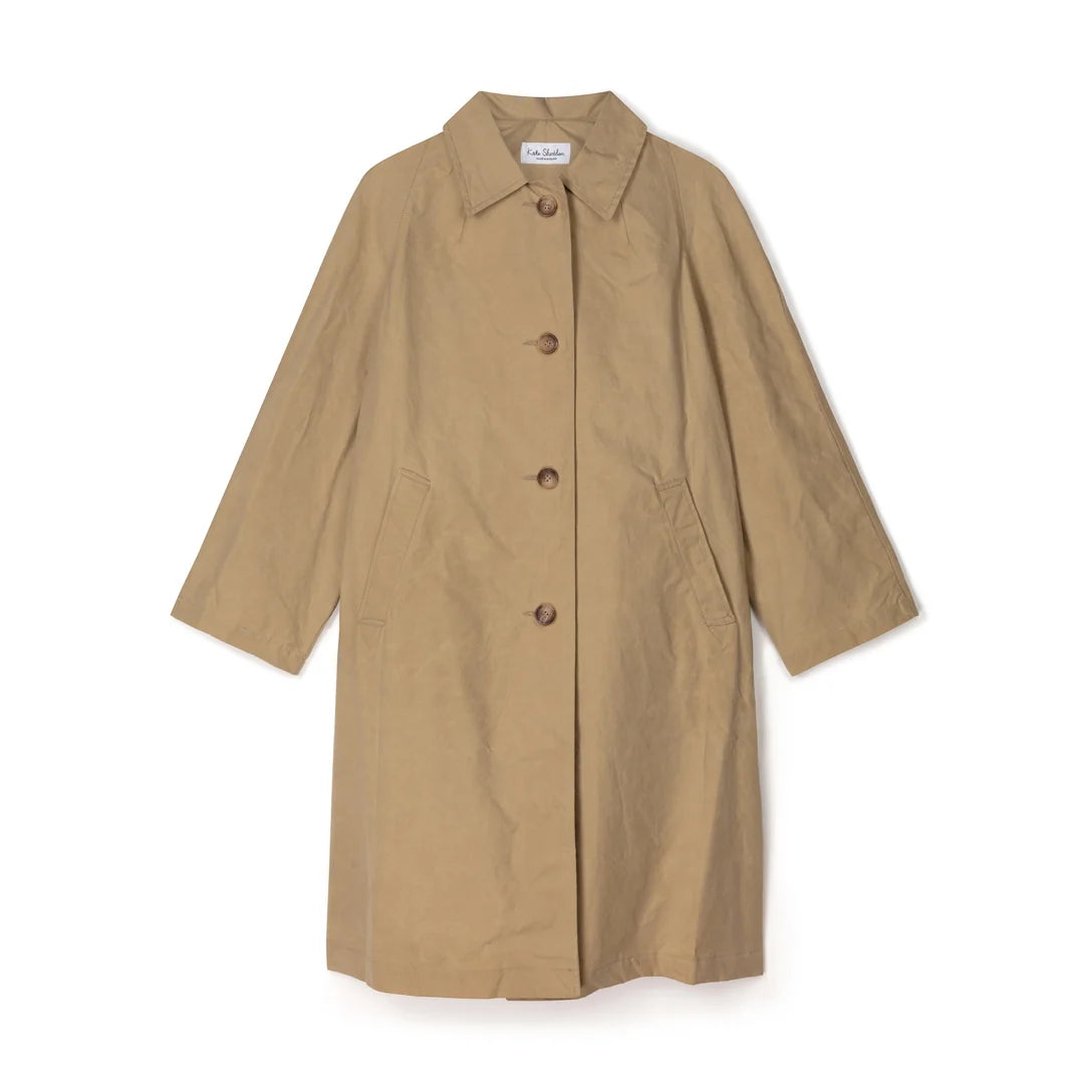 Oversized Waxed Louis Coat - Beige
