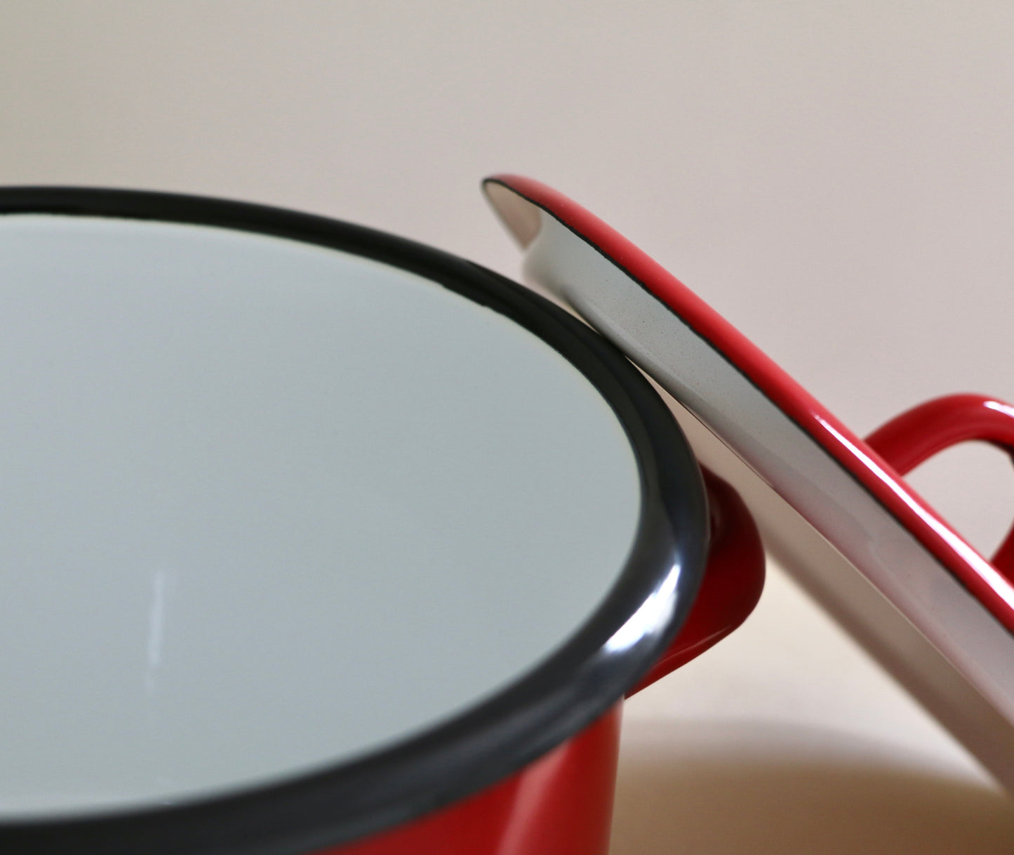Small Enamel Pot - Red