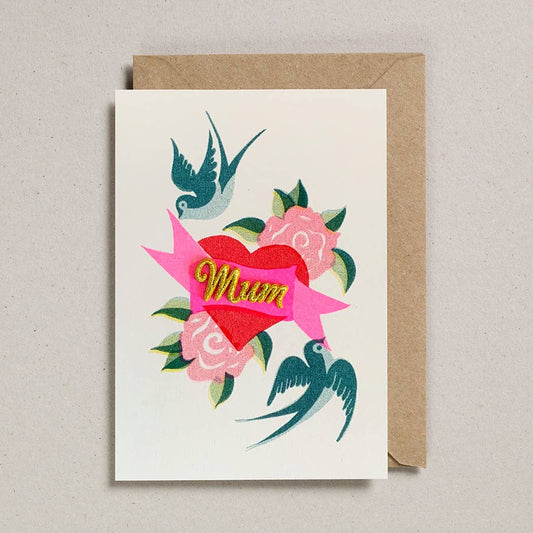 Taken to pascles house / Mum Card - Birds with Heart