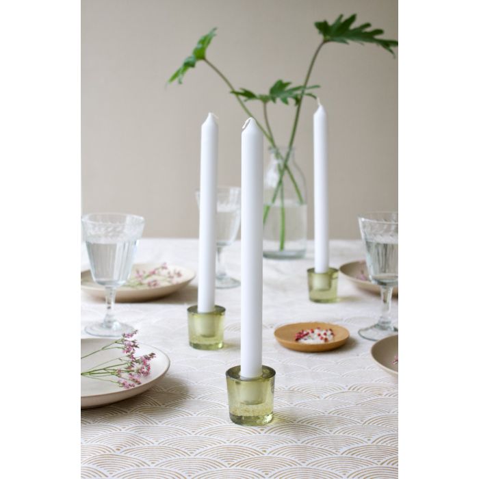 Green Glass Candle Holder