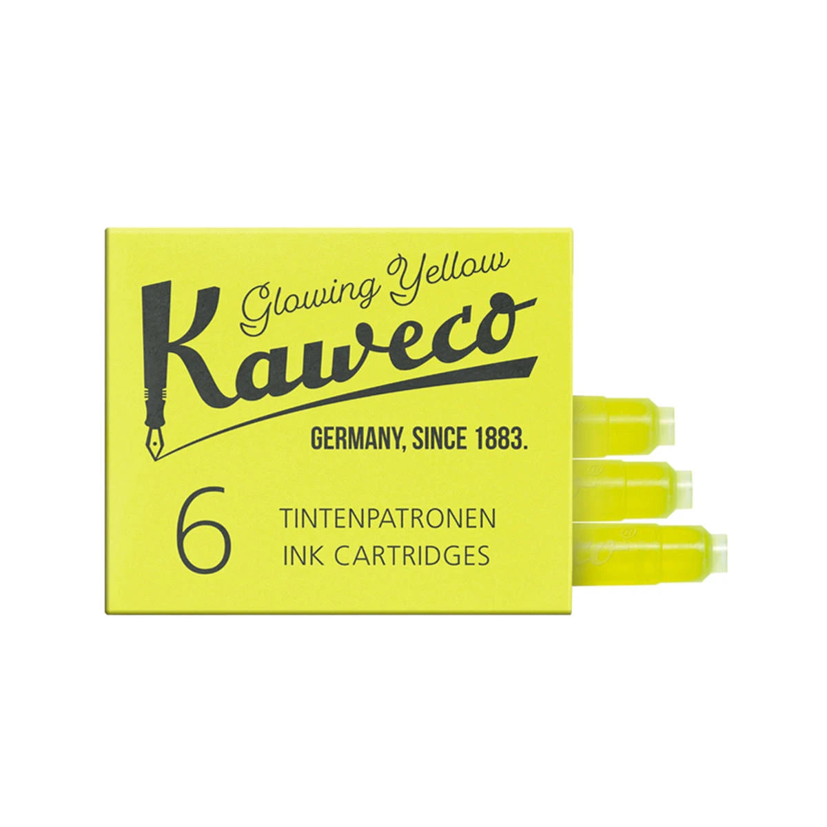Kaweco Glowing Yellow Ink Cartridges - Pack of Six