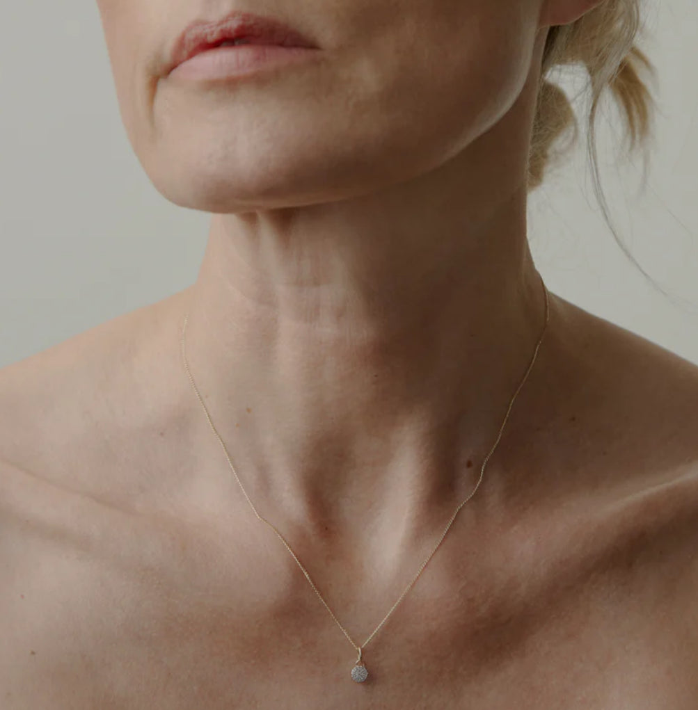Tiny Diamond Disc Necklace