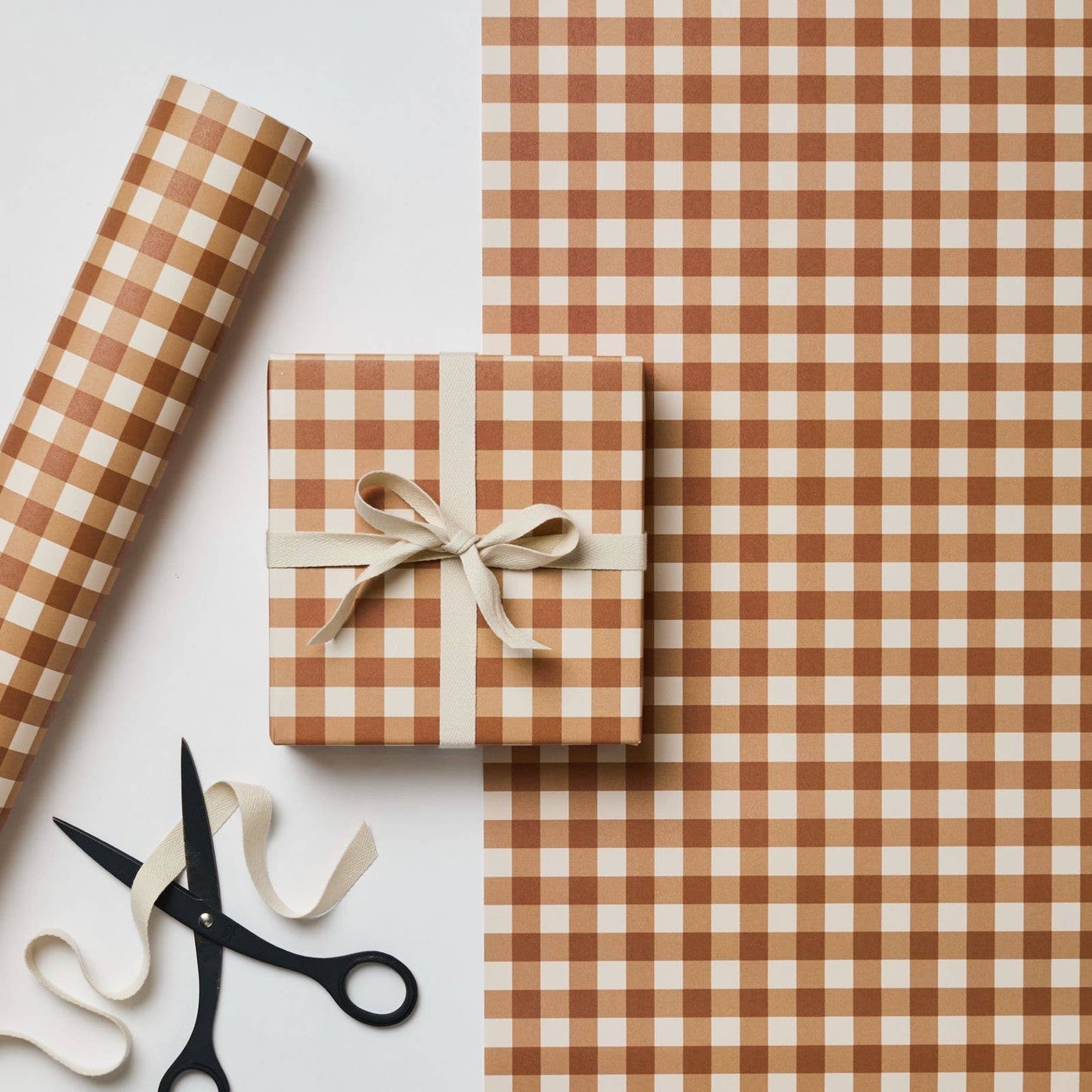 Cinnamon Gingham - Wrapping Paper
