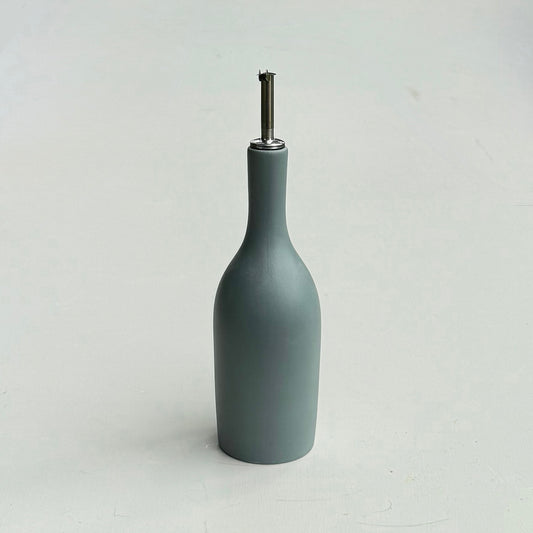 Ceramic Olive Oil Bottle with Pourer - Matt Green