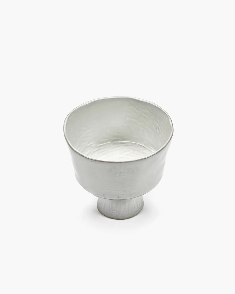 High Bowl on Stand - White