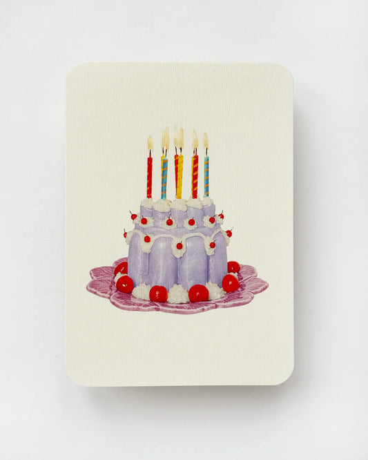 Lavender Cream Blancmange - Greeting Card