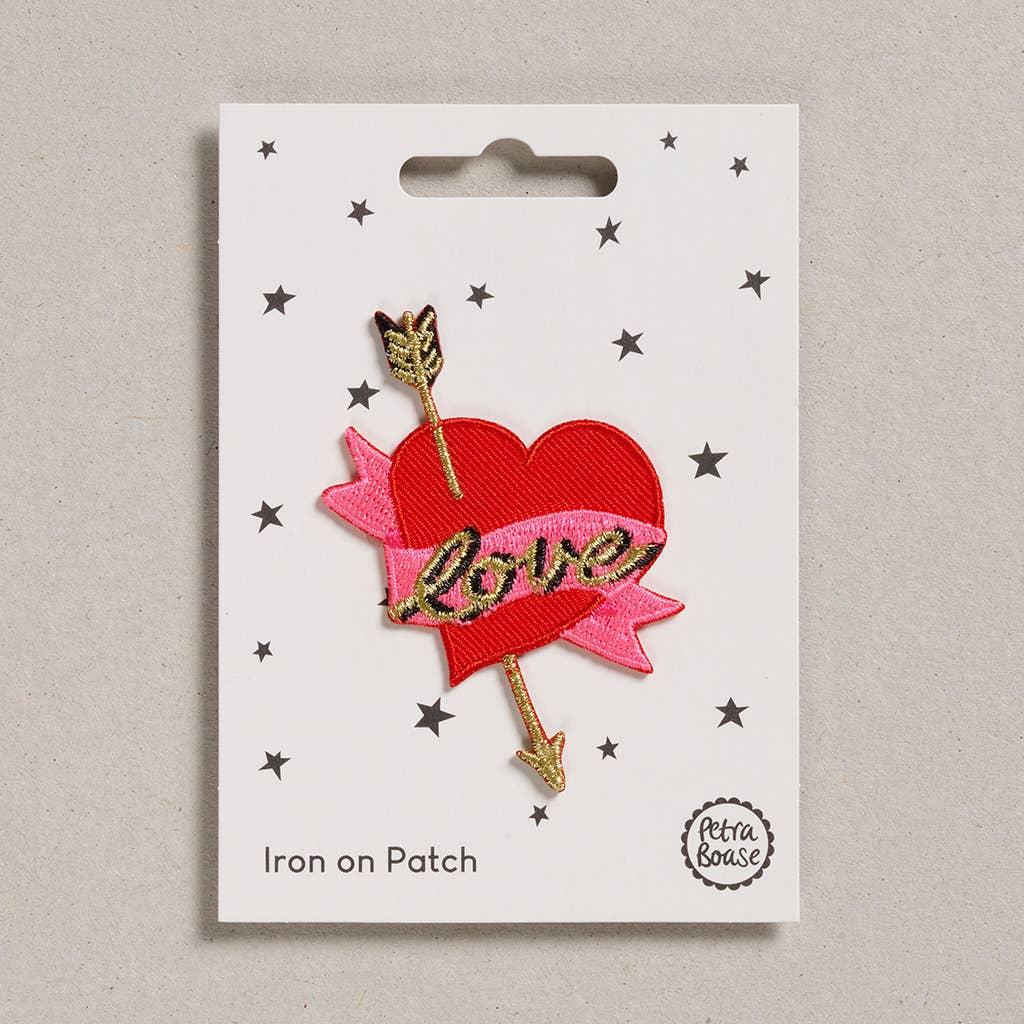 Iron on Patch - Love Heart with Arrow