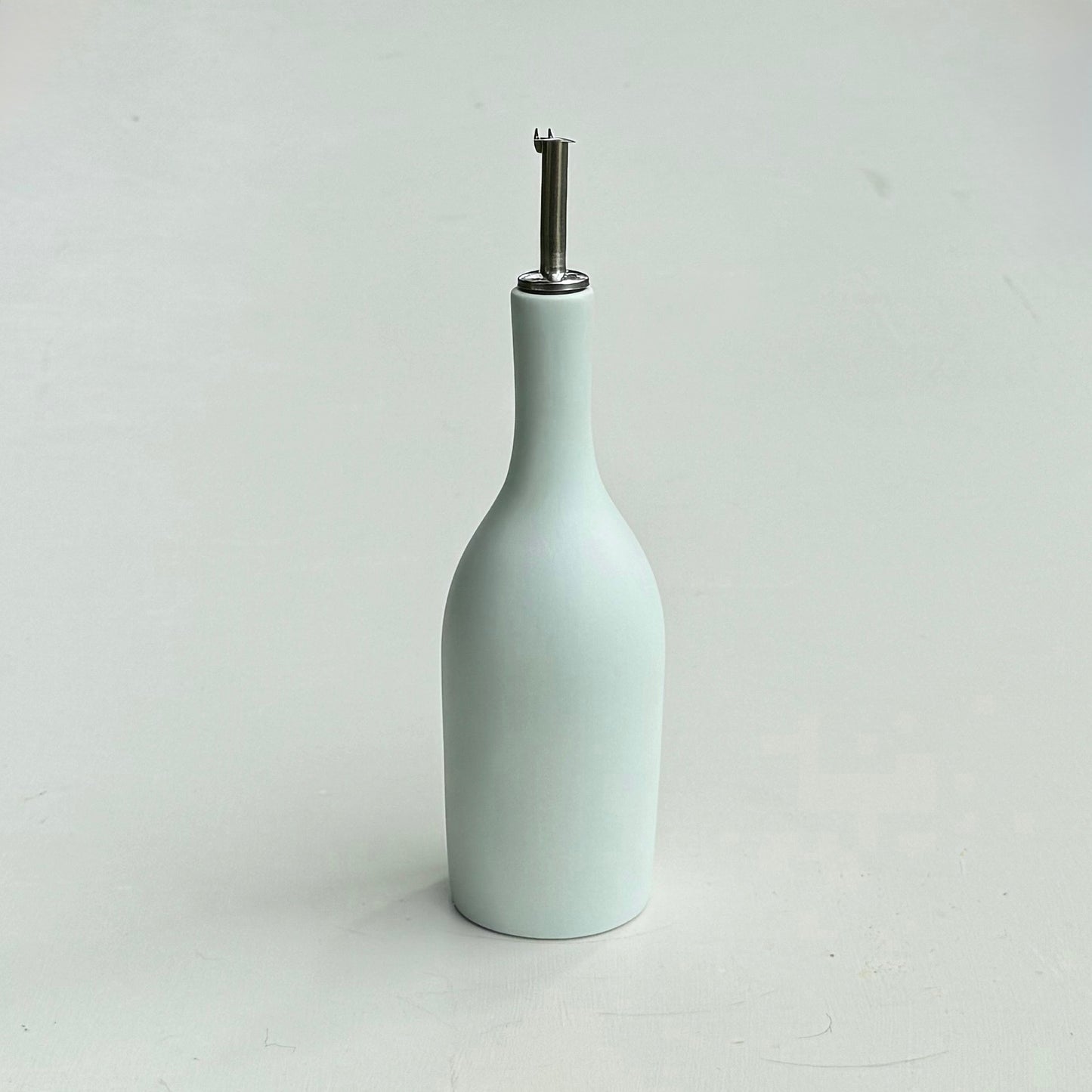 Ceramic Olive Oil Bottle with Pourer - Grey