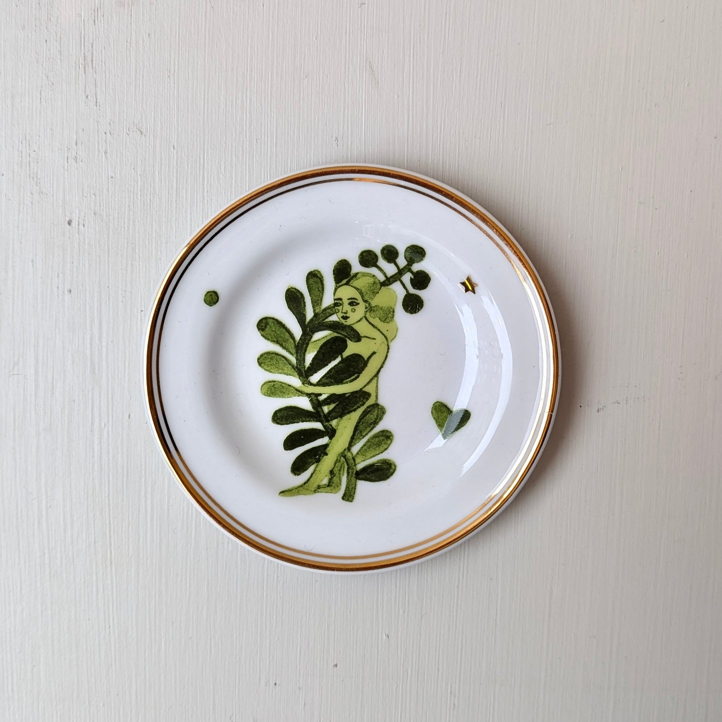 Mini plate - green lady