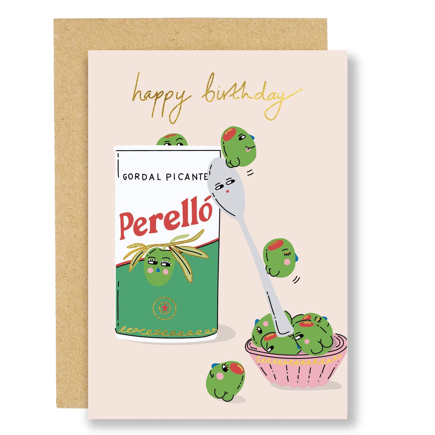 Picante Birthday Olives - Greetings Card