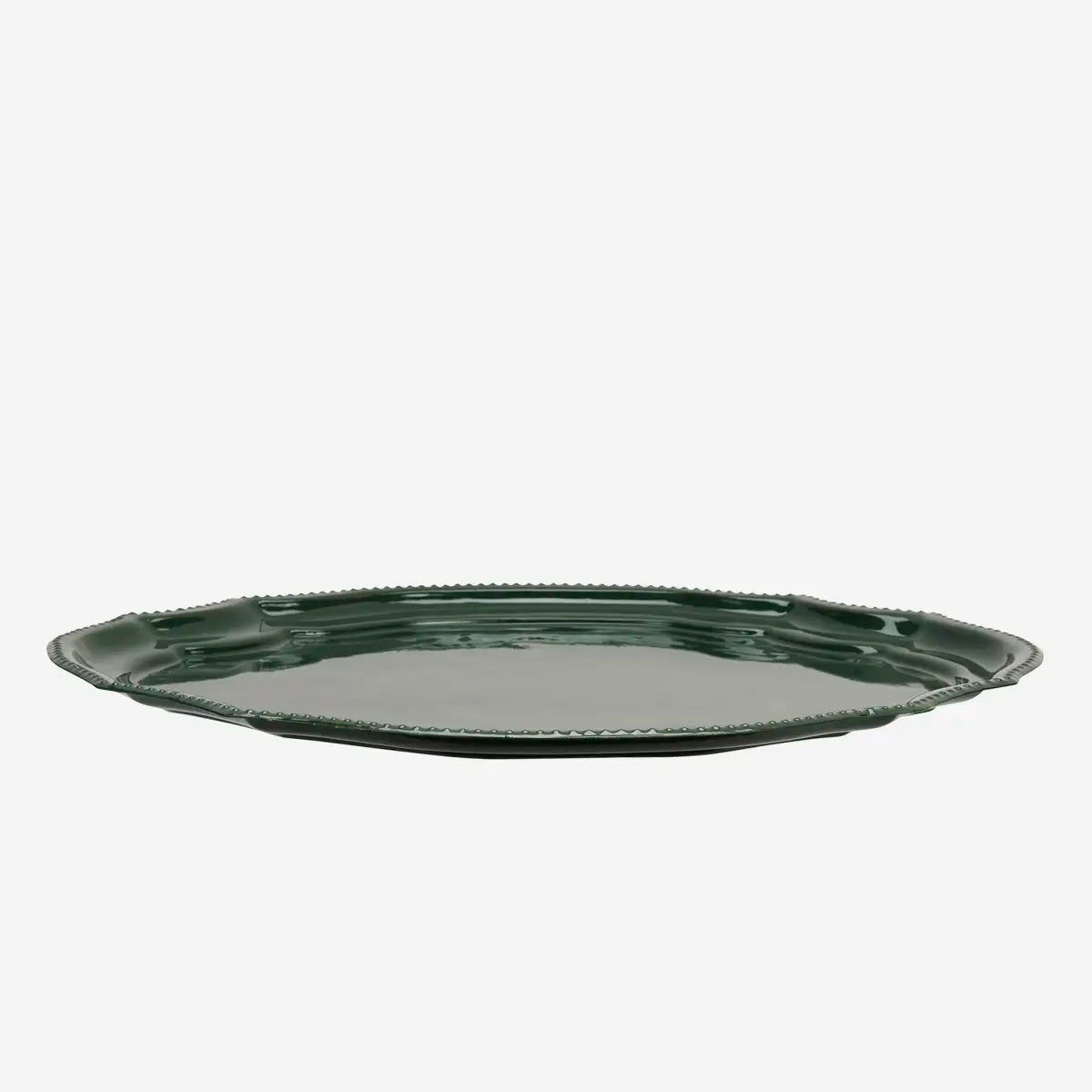 Oval Enamel Tray - Green