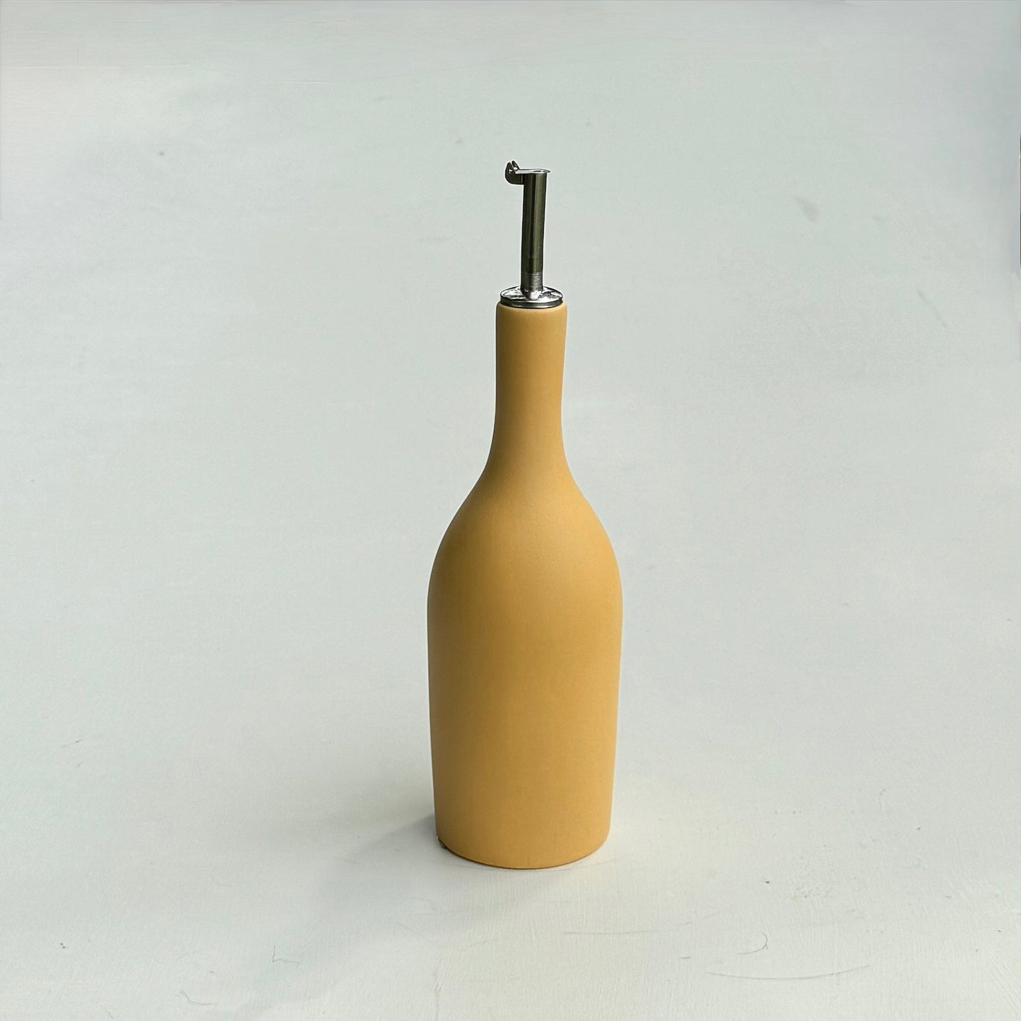 Ceramic Olive Oil Bottle with Pourer - Ochre