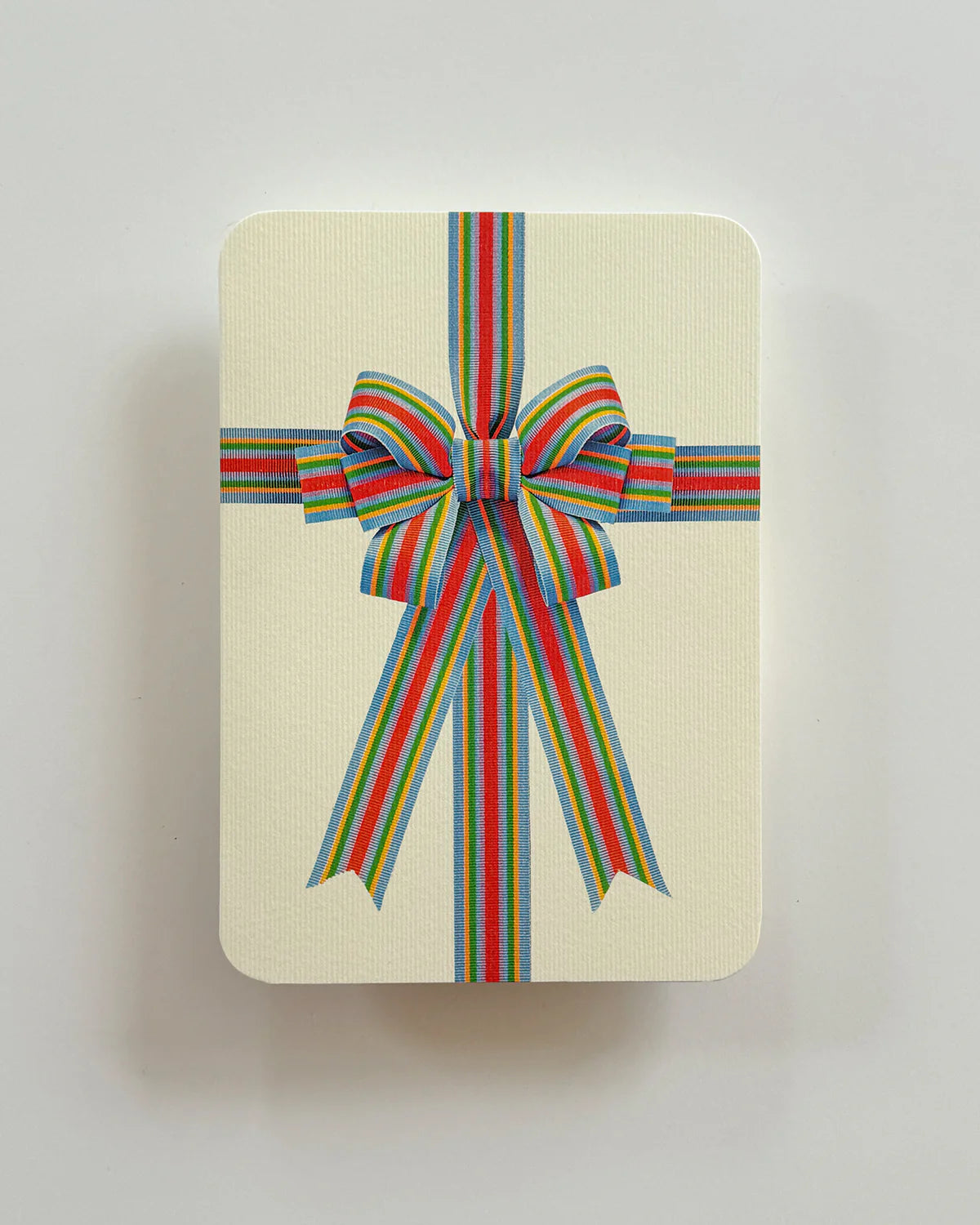 Candy Stripe Bow - Greeting Card