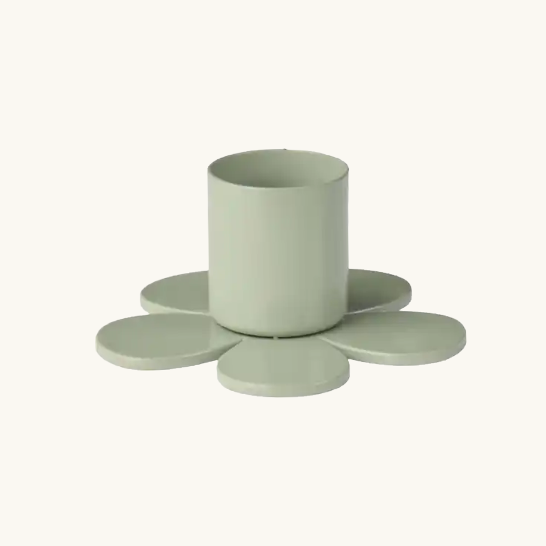 Spring Flower Candle Holder - Dusty Green