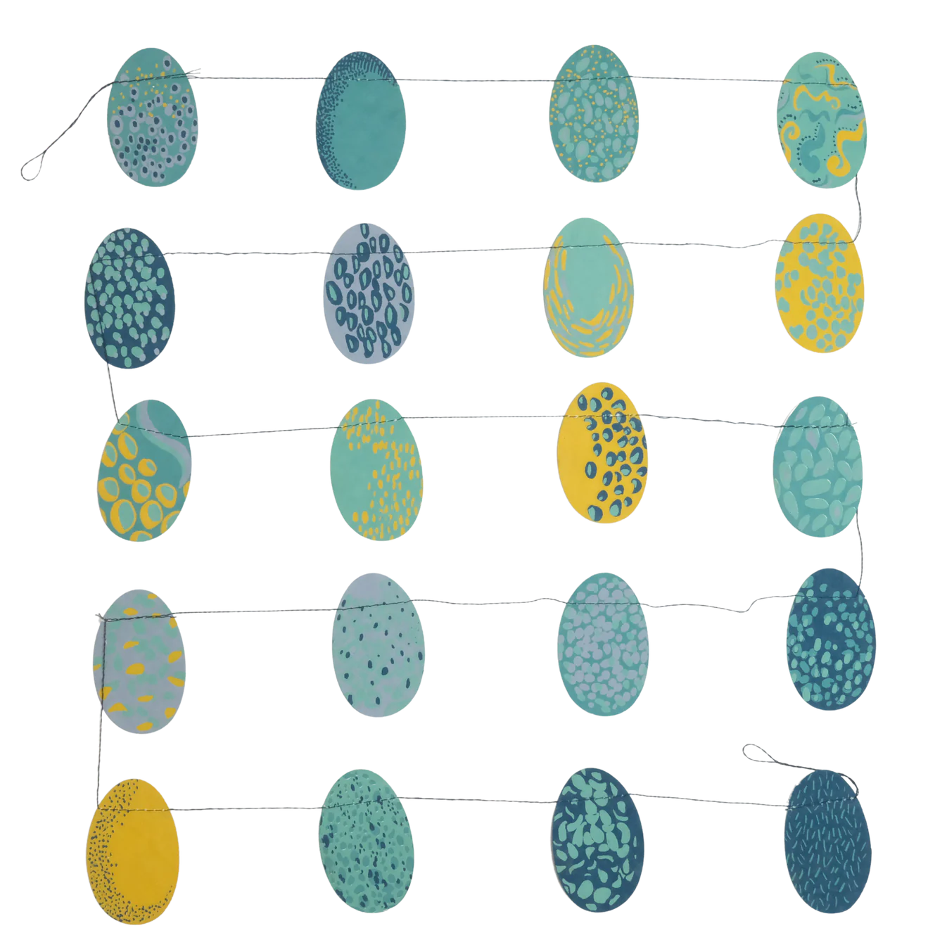 Blue Eggs Sewn Garland