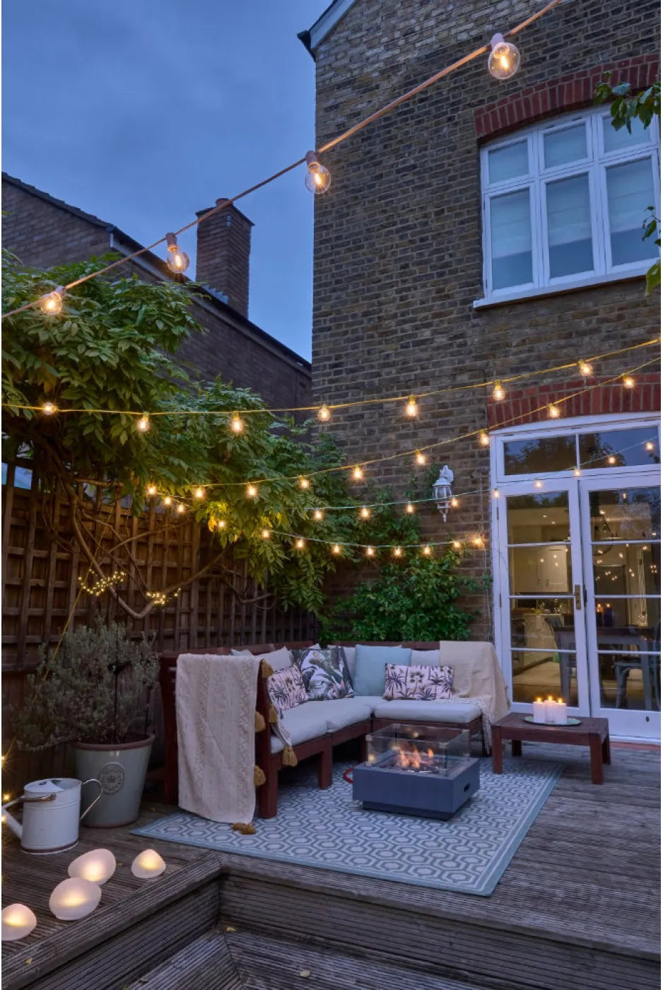 Teal Blue Festoon Lights - String of 15
