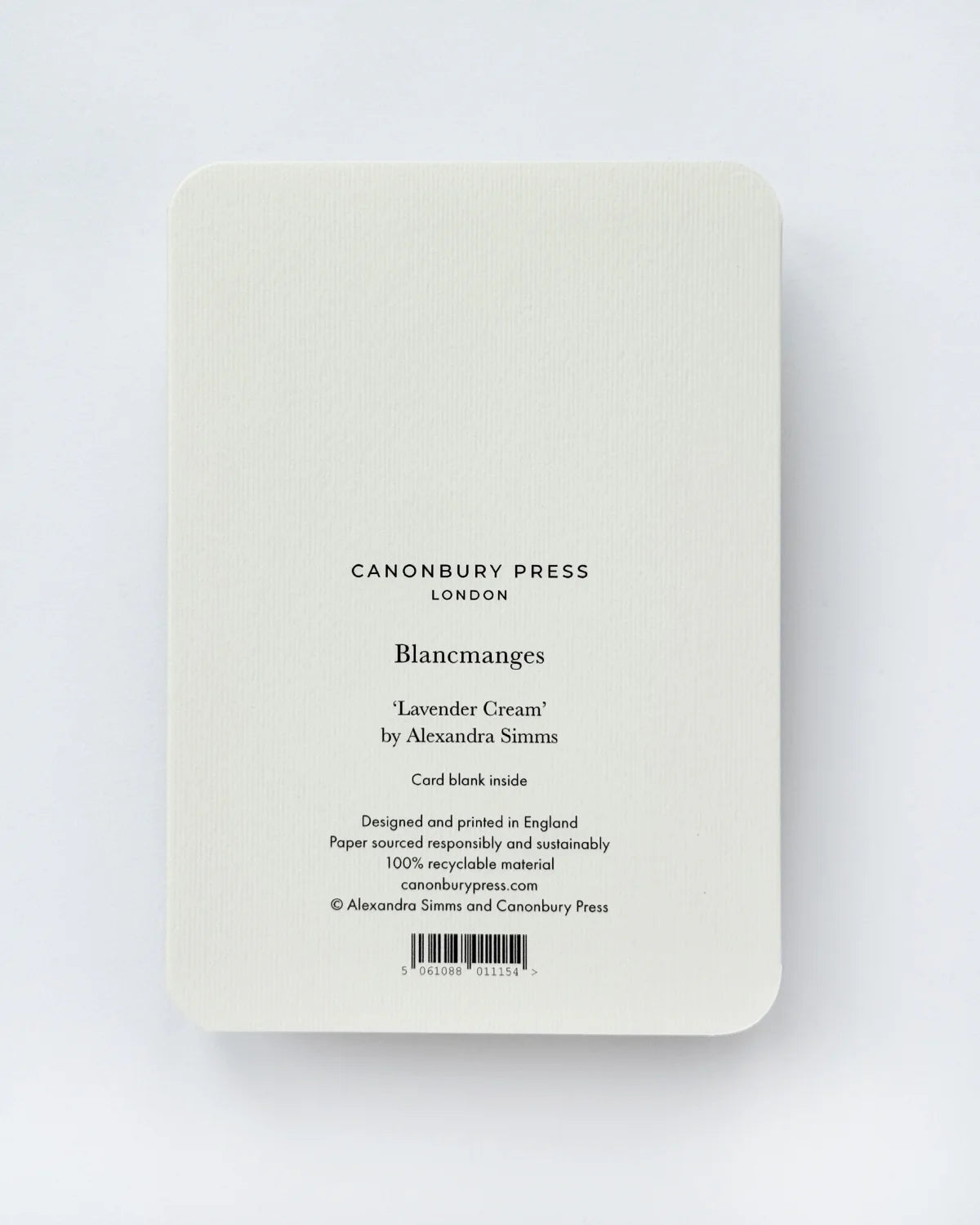 Lavender Cream Blancmange - Greeting Card