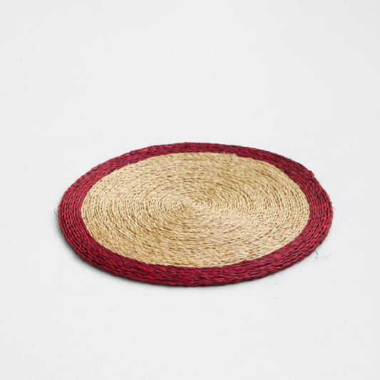 Lutindzi Grass Placemat - Bordeaux Trim