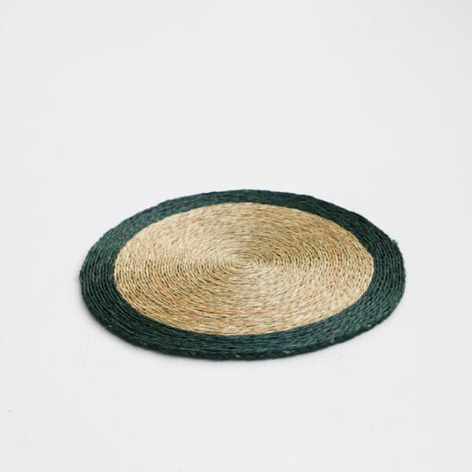 Lutindzi Grass Placemat - Forest Green Trim