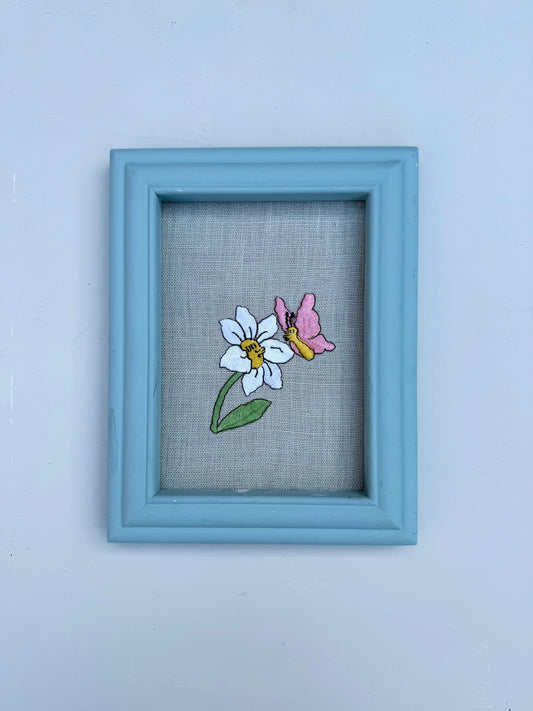 'Kissing' - Framed Embroidery by Edith Cartoonist x Hannah Cummings