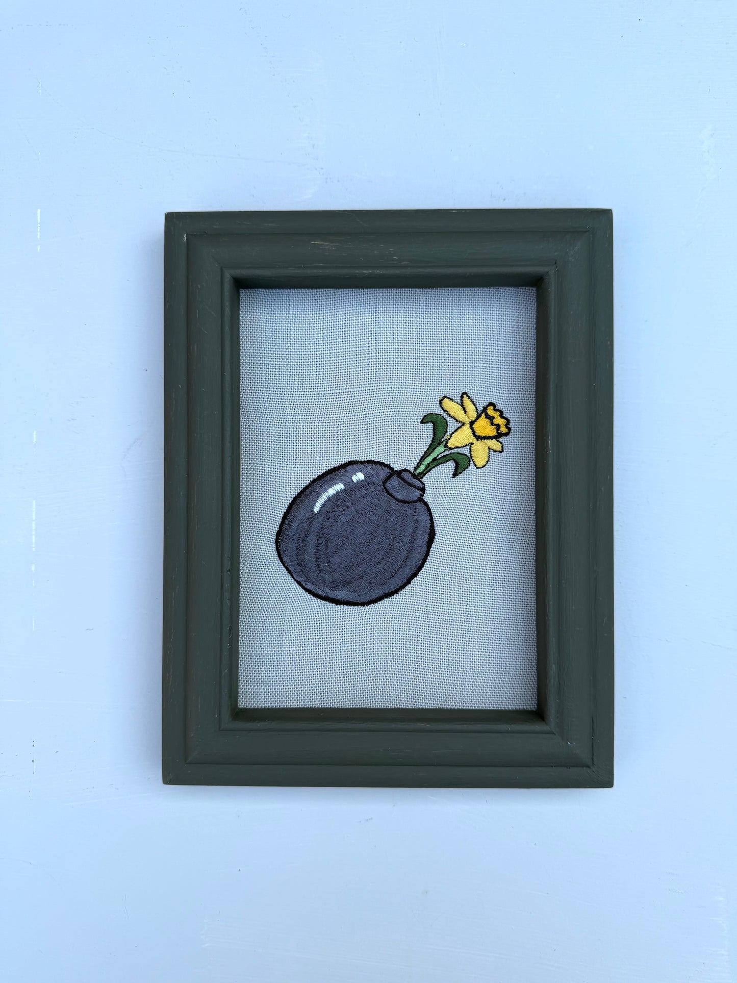 'Flower Bomb' - Framed Embroidery by Edith Cartoonist x Hannah Cummings