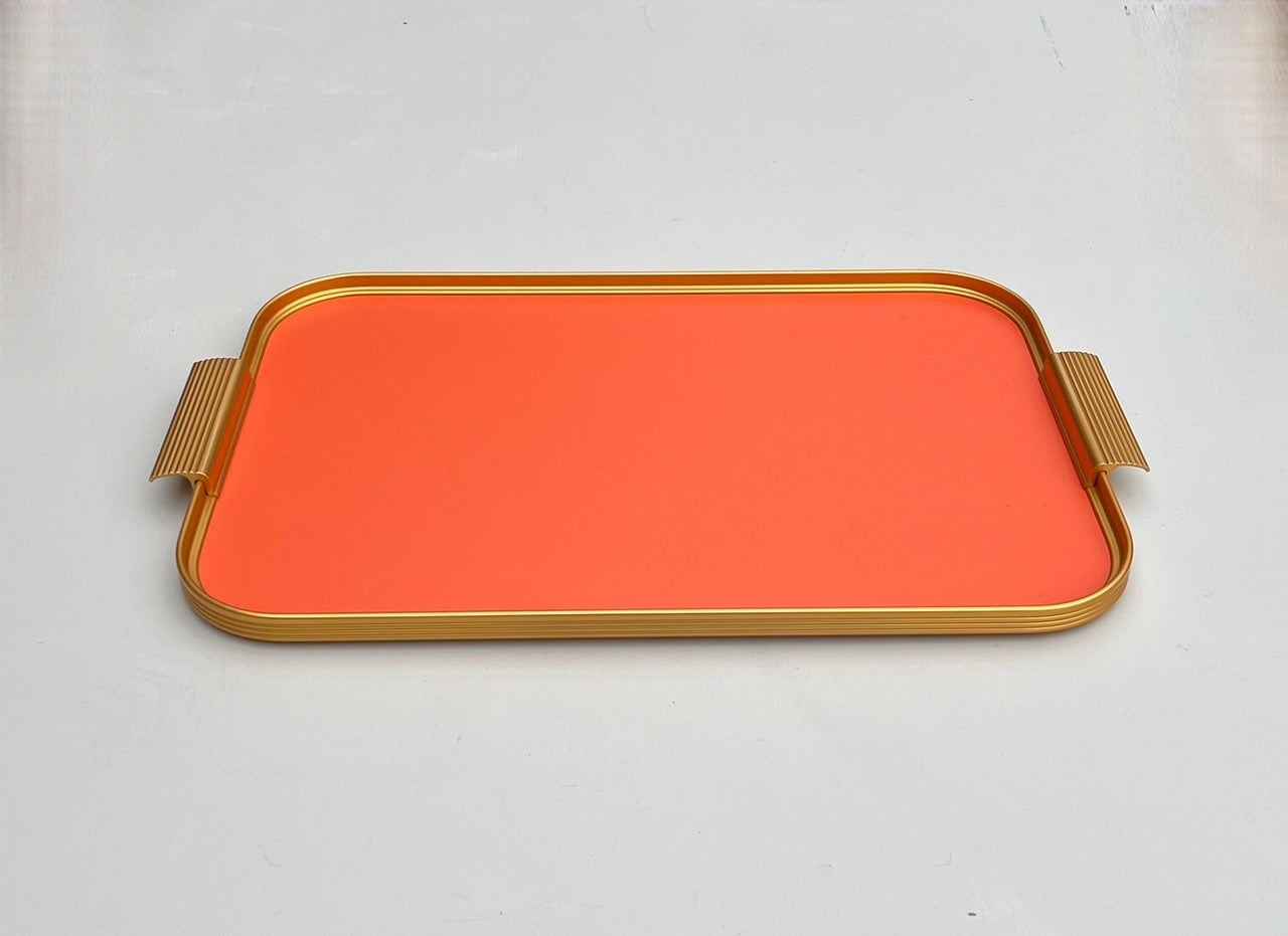 Kaymet Tray - Large / Orange and Gold