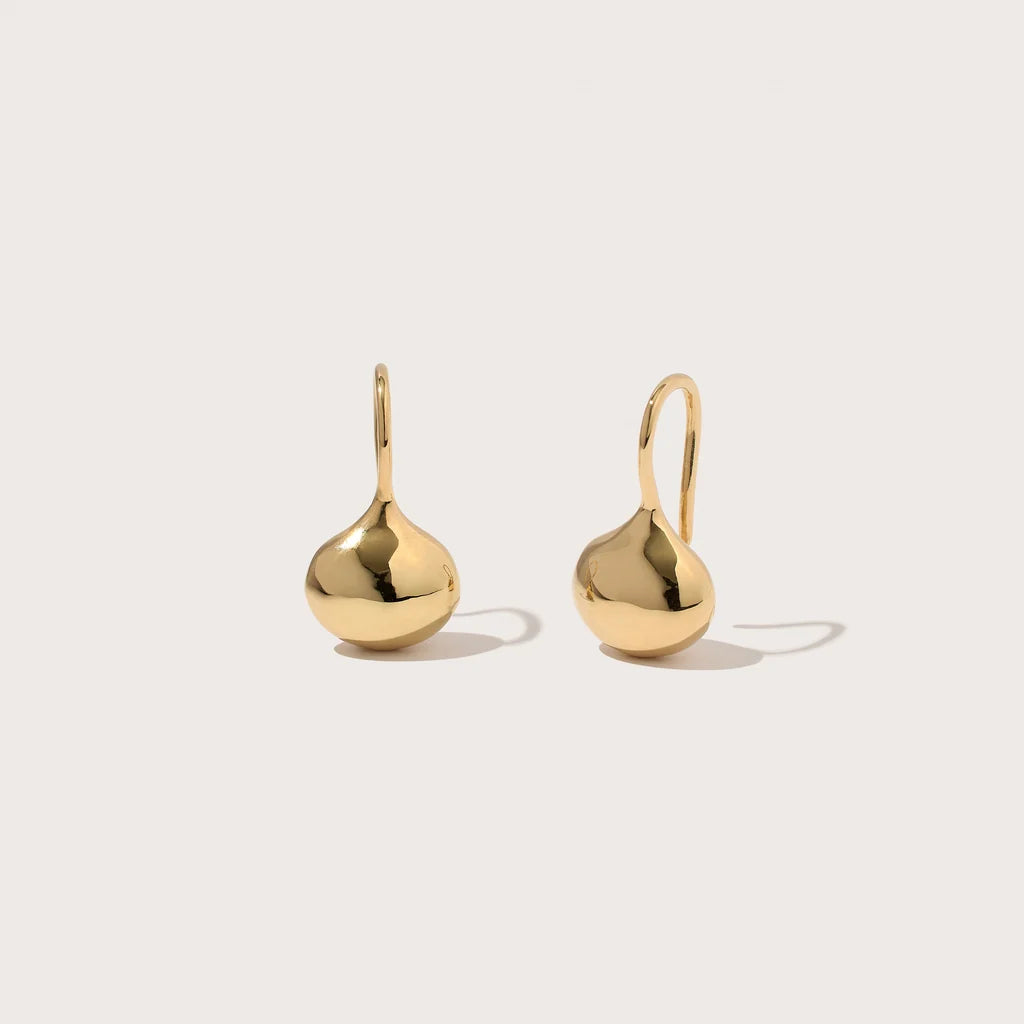 Small Gold Pebble Drop Earrings