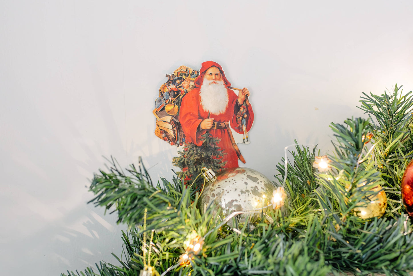 Red Father Christmas & Sack - Christmas Card