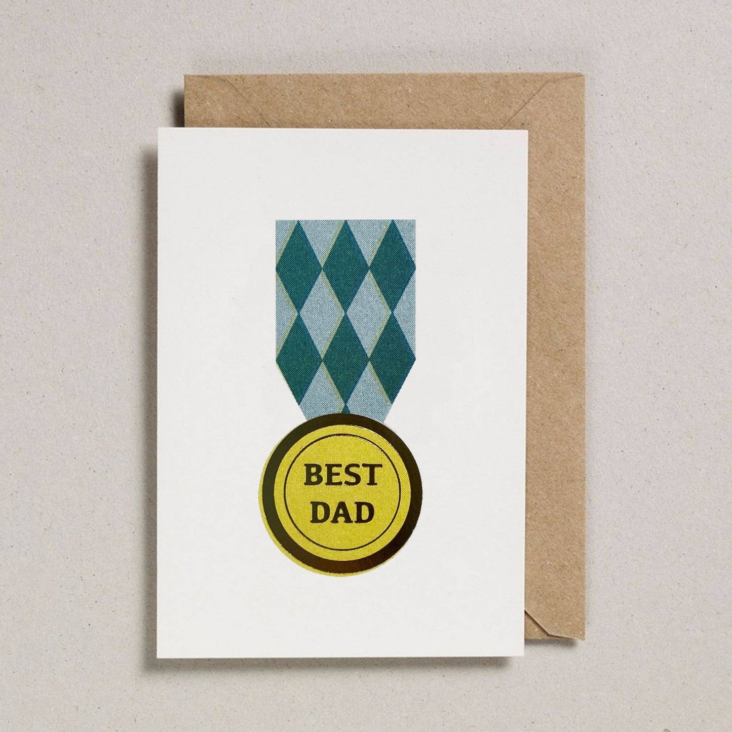 Best Dad Father's Day Card | Best Dad Medal /Teal