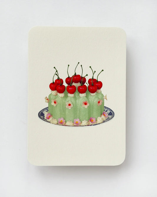 Chartreuse Cream Blancmange - Greeting Card