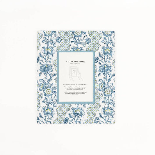Floral trellis Indigo - Block Printed Picture Frame