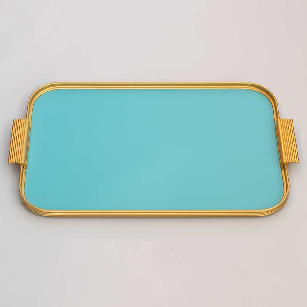 Kaymet Tray - Large / Turquoise and Gold