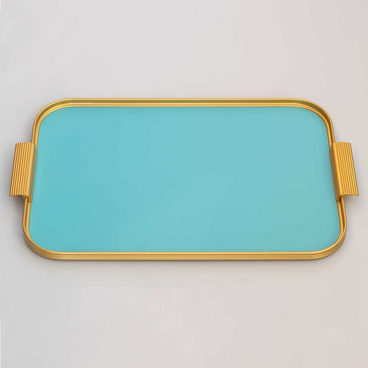 Kaymet Tray -  Large / Turquoise and Gold