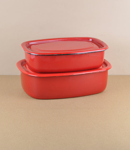 Red Enamel Dish / Small