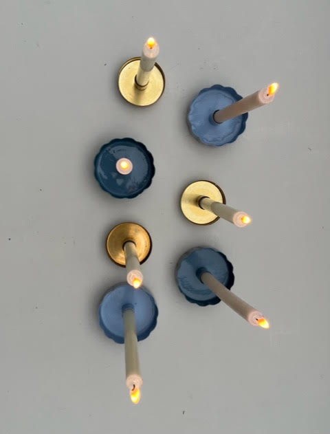Metal Flower Taper Candle Holder