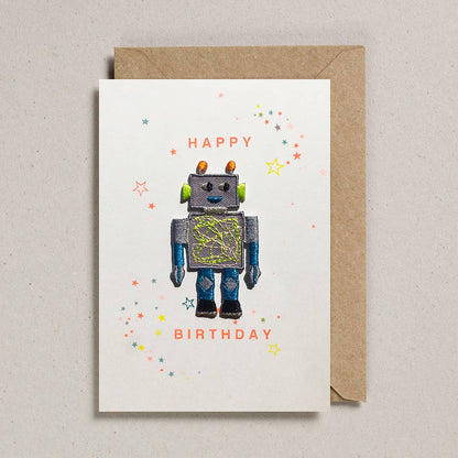 Patch Birthday Robot - Greeting Card