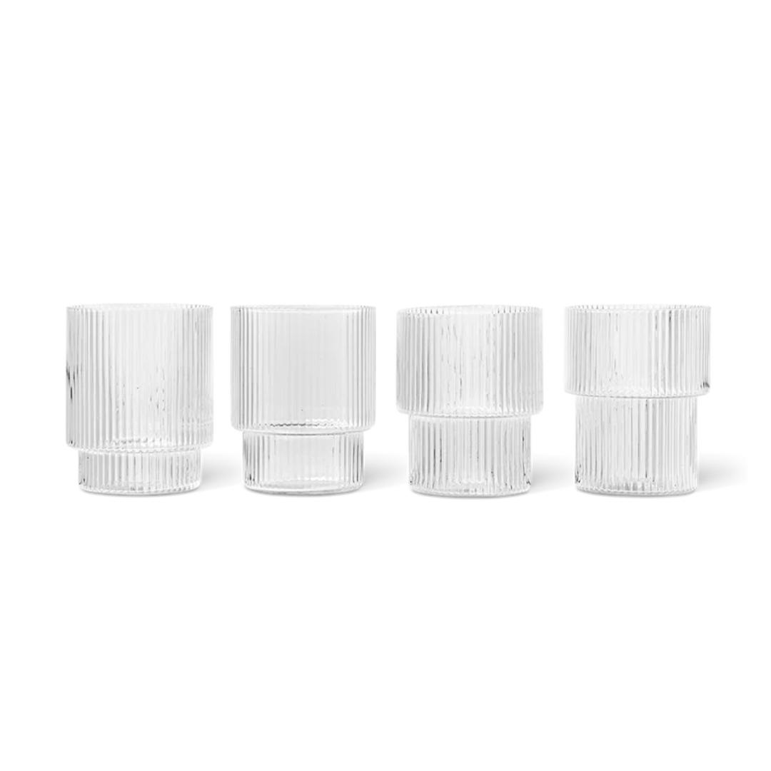 Ripple Clear Glasses - Set of Four