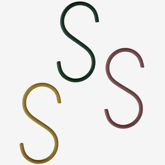 Iron S-Hook - Tobacco, Green, Marsala