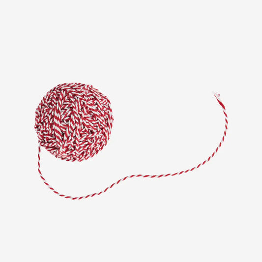 Cotton Twine - Dark Red & White