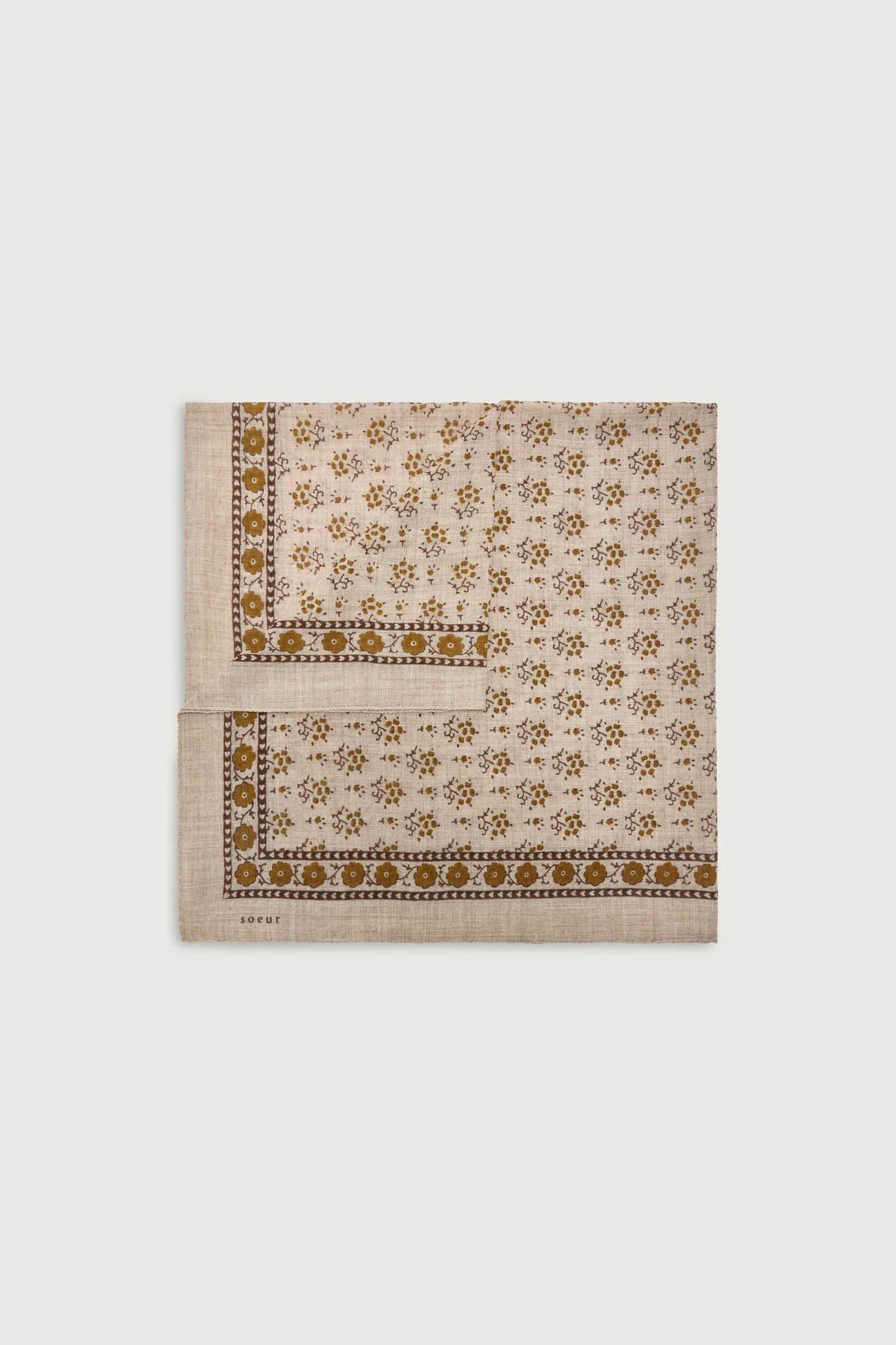 Foulard Wool Scarf - Beige/Khaki