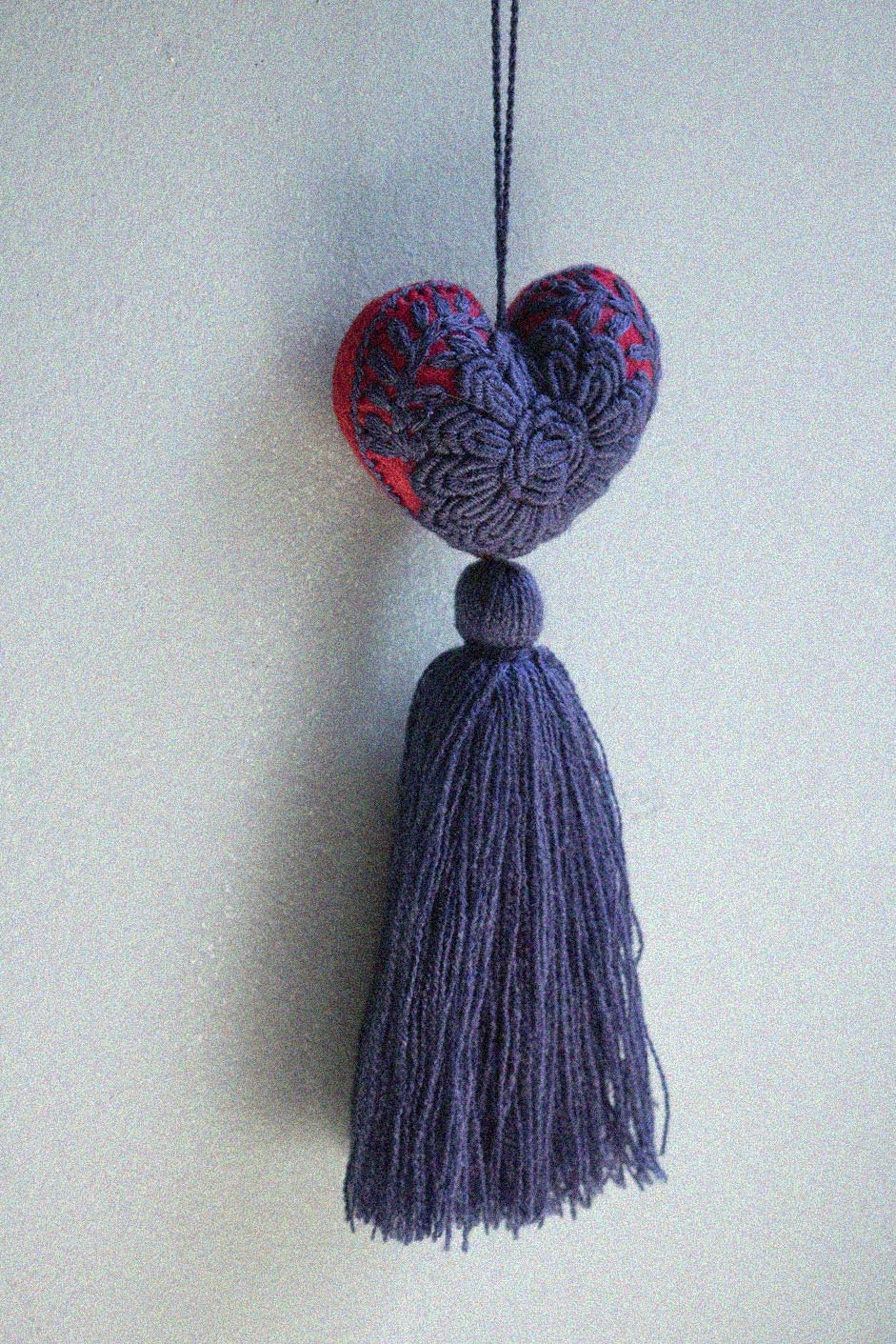 Embroidered Mexican Heart Tassel