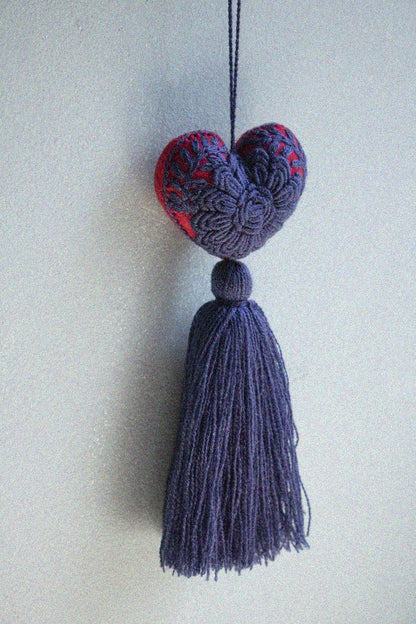 Embroidered Mexican Heart Tassel