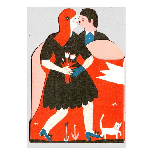 Man and Woman Concertina Heart - Greeting Card
