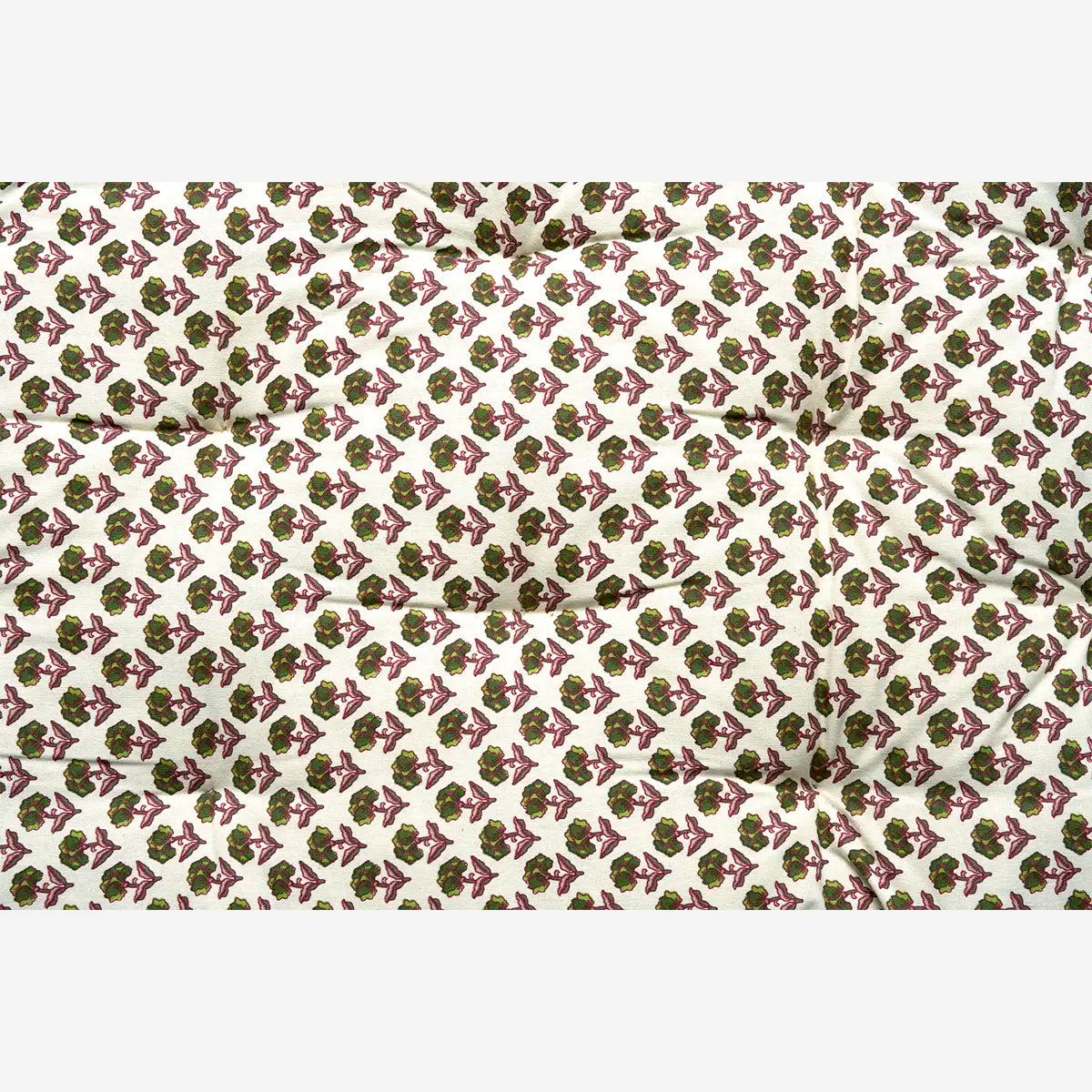 Cotton Mattress - Cream & Green Floral