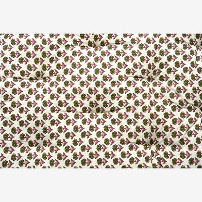 Cotton Mattress - Cream & Green Floral
