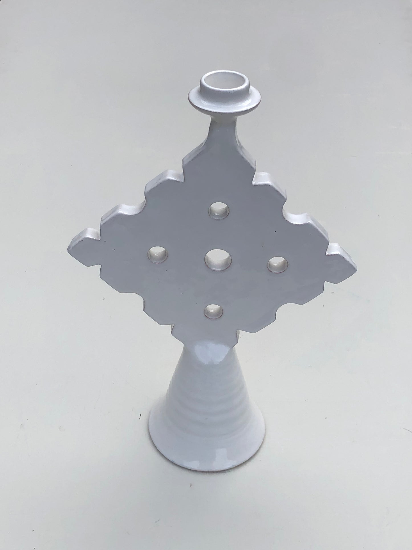 Tamegroute Candle Holder - Tall White Diamond